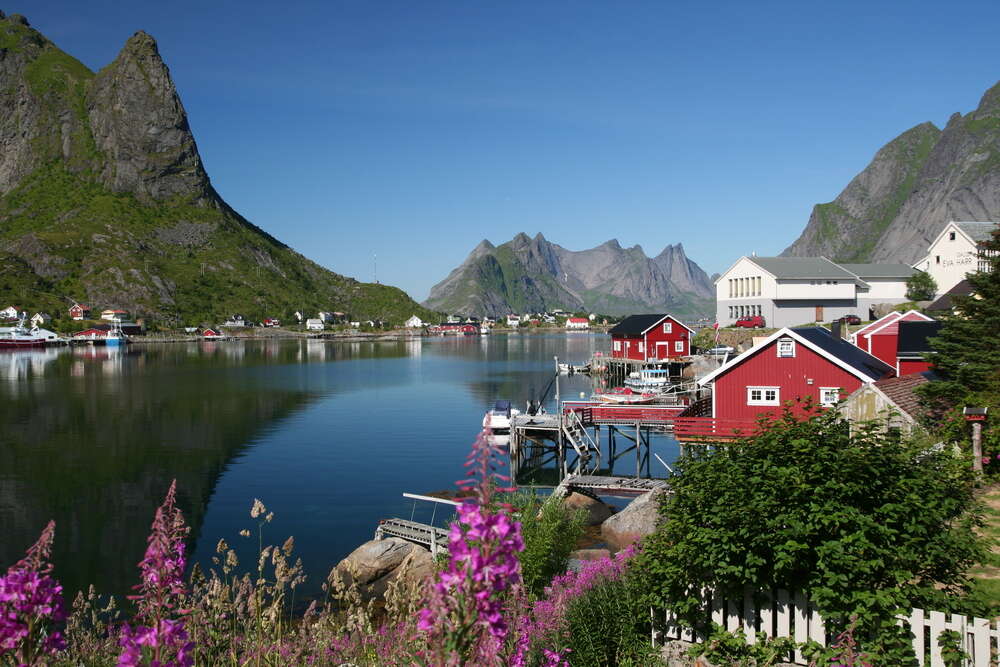 Norwegian fjord village